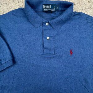 Polo Ralph Lauren Cotton Short Sleeve Polo Shirt w Pony Adult Size Small Blue